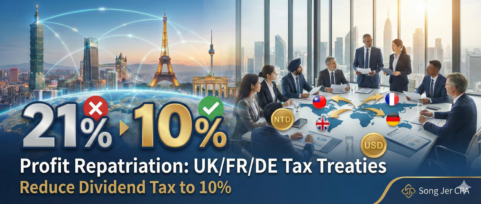 Profit repatriation: Taiwan dividend withholding tax under UK, French and German tax treaties